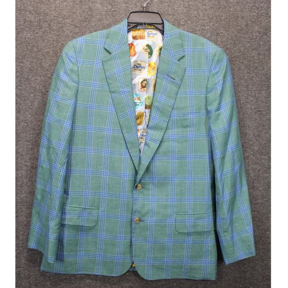 Edgar Pomeroy Other - Edgar Pomeroy Bespoke Sport Coat Blazer Bespoke 42L Blue Plaid